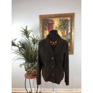 Sonoma Life+Style Women’s Medium Brown Corduroy Stretch Blazer Jacket Vented